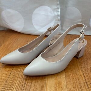 Elegant Cream Slingback Heels